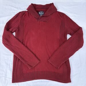 American Rag CIE Men’s XL Burgundy Red Ribbed Shawl Collar Pullover Sweater